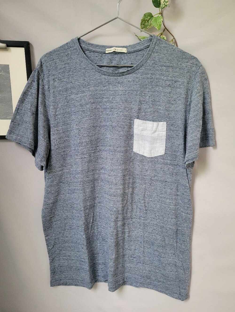 Marine Layer Short Sleeve Crew Tee Blue L